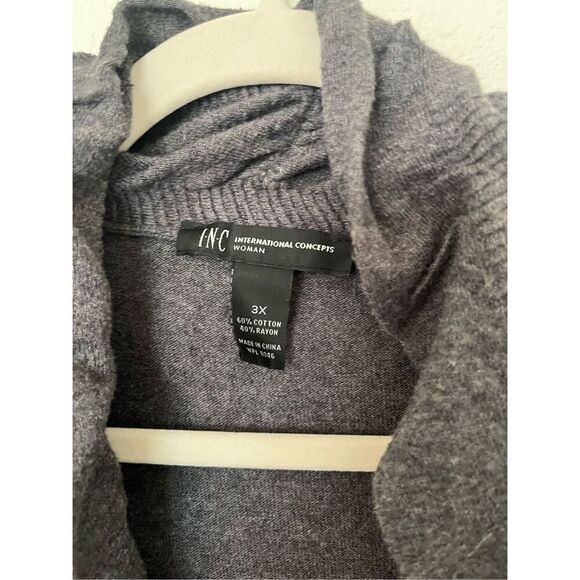 INC Ruffle Cardigan in Grey - Picture 2 of 5